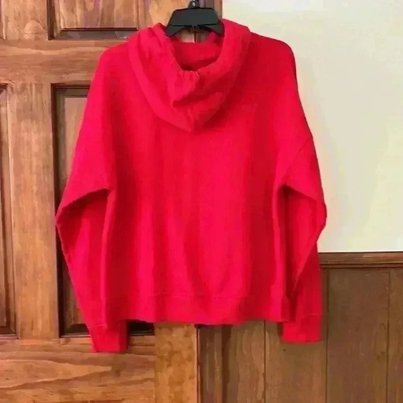 Champion Red Hooded Sweatshirt With Kangaroo Pockets Size L - Picture 6 of 8
